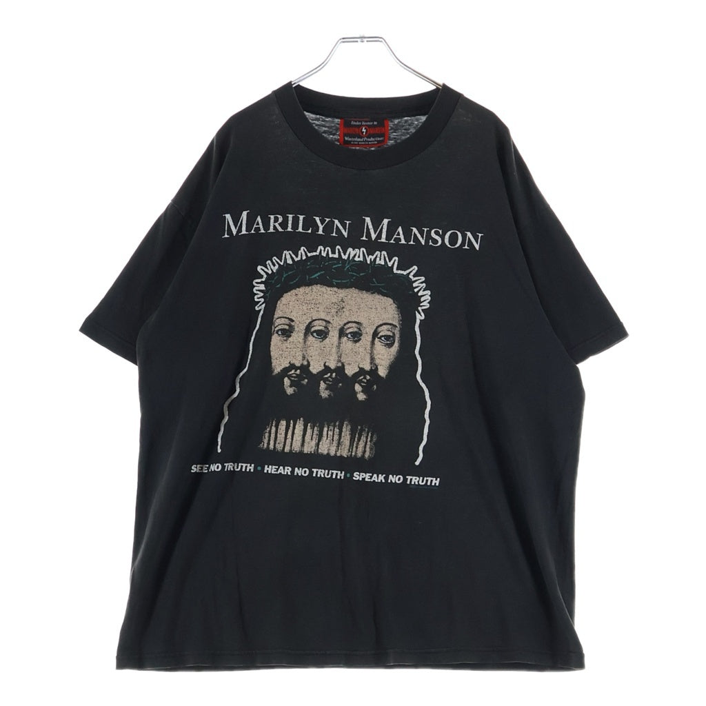 VINTAGE(ヴィンテージ) 90s MARILYN MANSON BELIEVE マリリンマンソン ビリーブ バンド マンソンタグ 半袖Tシャツ カットソー ブラック