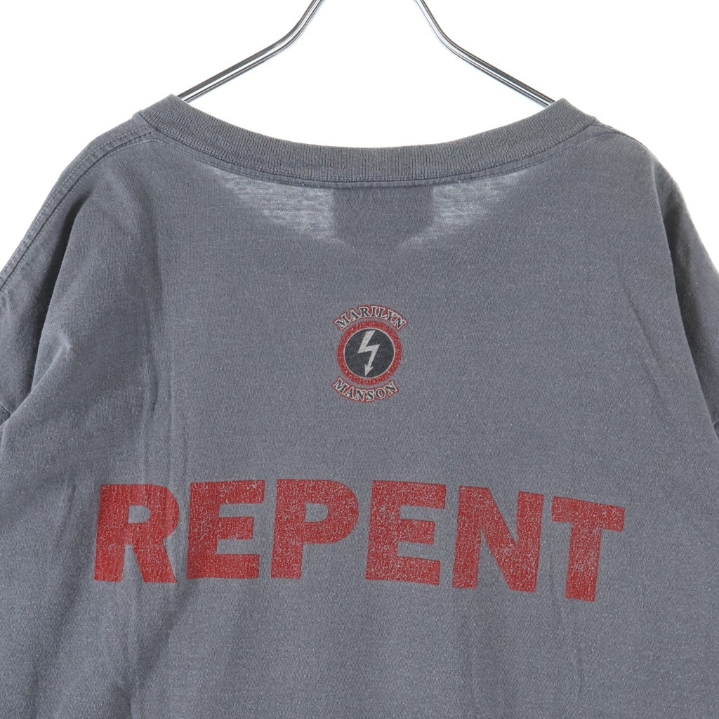 VINTAGE(ヴィンテージ) 90s MARILYN MANSON REPENT マリリンマンソン レペント バンド マンソンタグ 半袖Tシャツ カットソー グレー