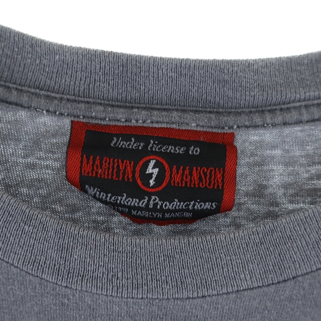 VINTAGE(ヴィンテージ) 90s MARILYN MANSON REPENT マリリンマンソン レペント バンド マンソンタグ 半袖Tシャツ カットソー グレー