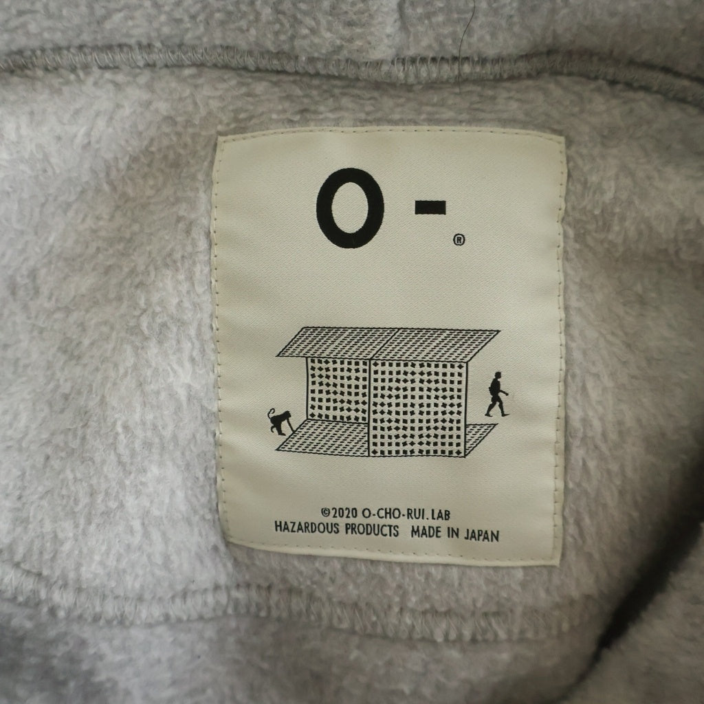 O- 0-CHO-RUI.LAB(オーレイチョウルイラボ) FLEECE HOODIE ドローコード フリースプルオーバーフーディ グレー