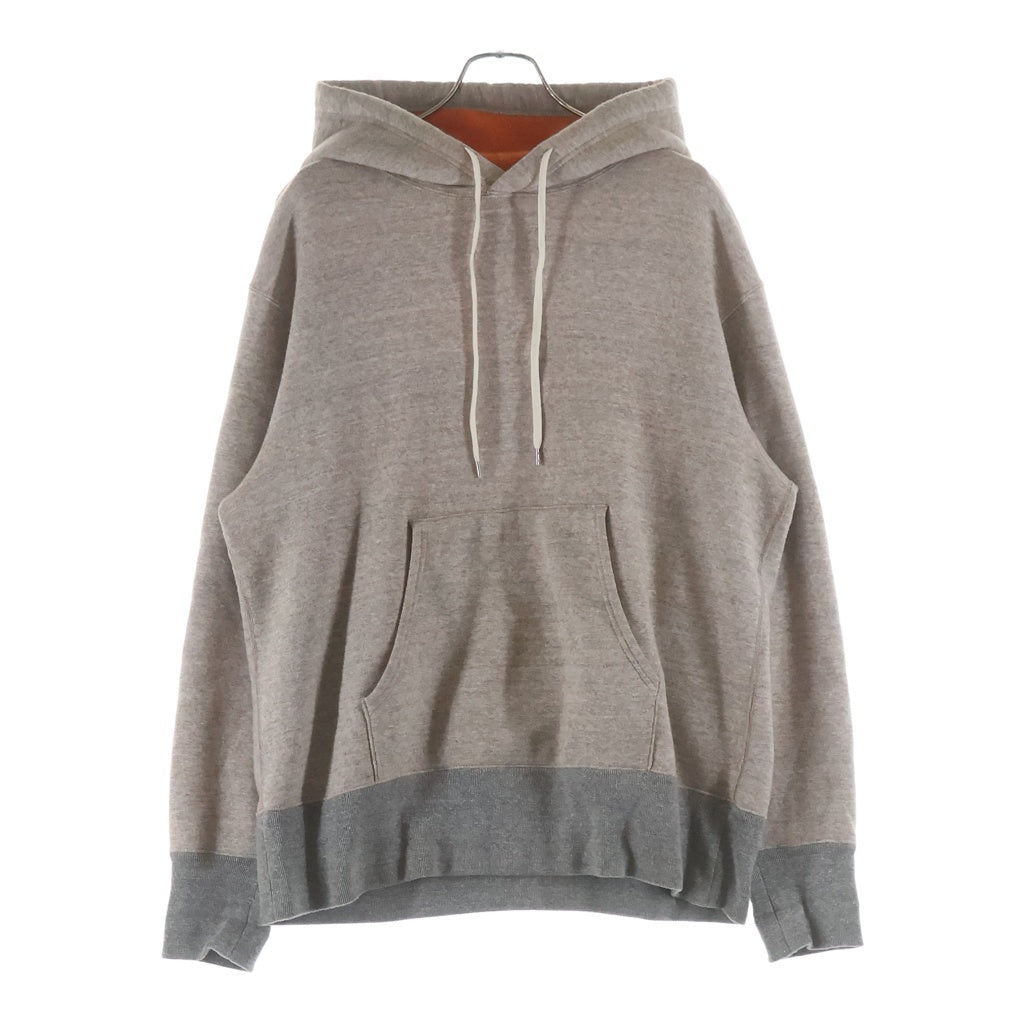 BIOTOP(ビオトープ) カシミヤ混 TWO-TONE HOODIE ツートンプルオーバーフーディー パーカー グレー