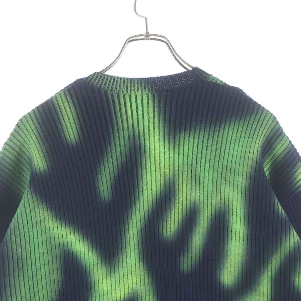 BALENCIAGA(バレンシアガ) 20SS GREEN FLAME WOOL KNIT 599685 T1555 グリーンフレイム Vネック長袖ニットセーター ダークネイビー