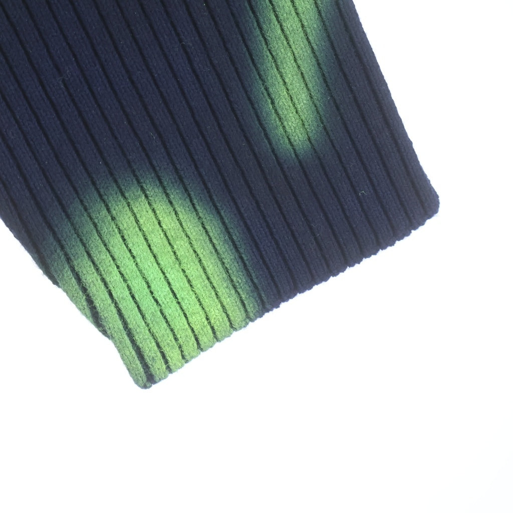 BALENCIAGA(バレンシアガ) 20SS GREEN FLAME WOOL KNIT 599685 T1555 グリーンフレイム Vネック長袖ニットセーター ダークネイビー