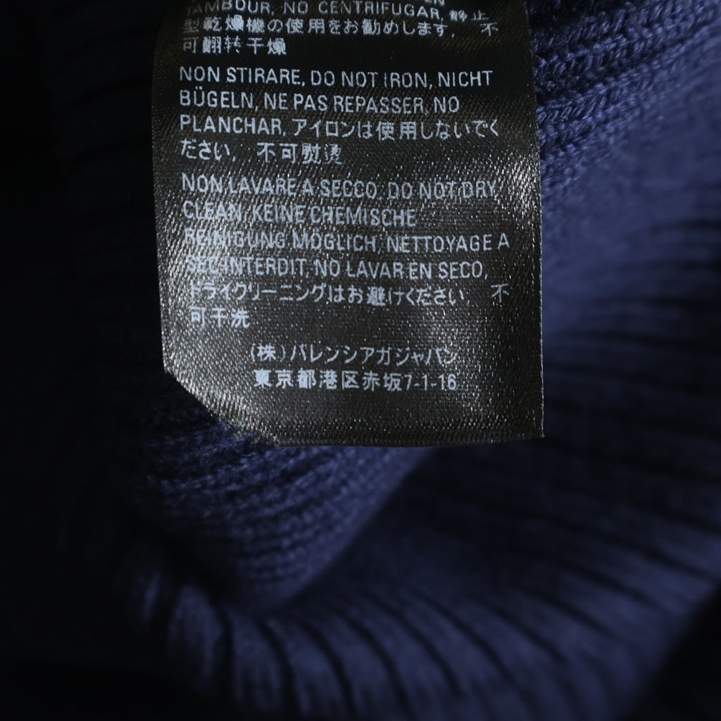 BALENCIAGA(バレンシアガ) 20SS GREEN FLAME WOOL KNIT 599685 T1555 グリーンフレイム Vネック長袖ニットセーター ダークネイビー