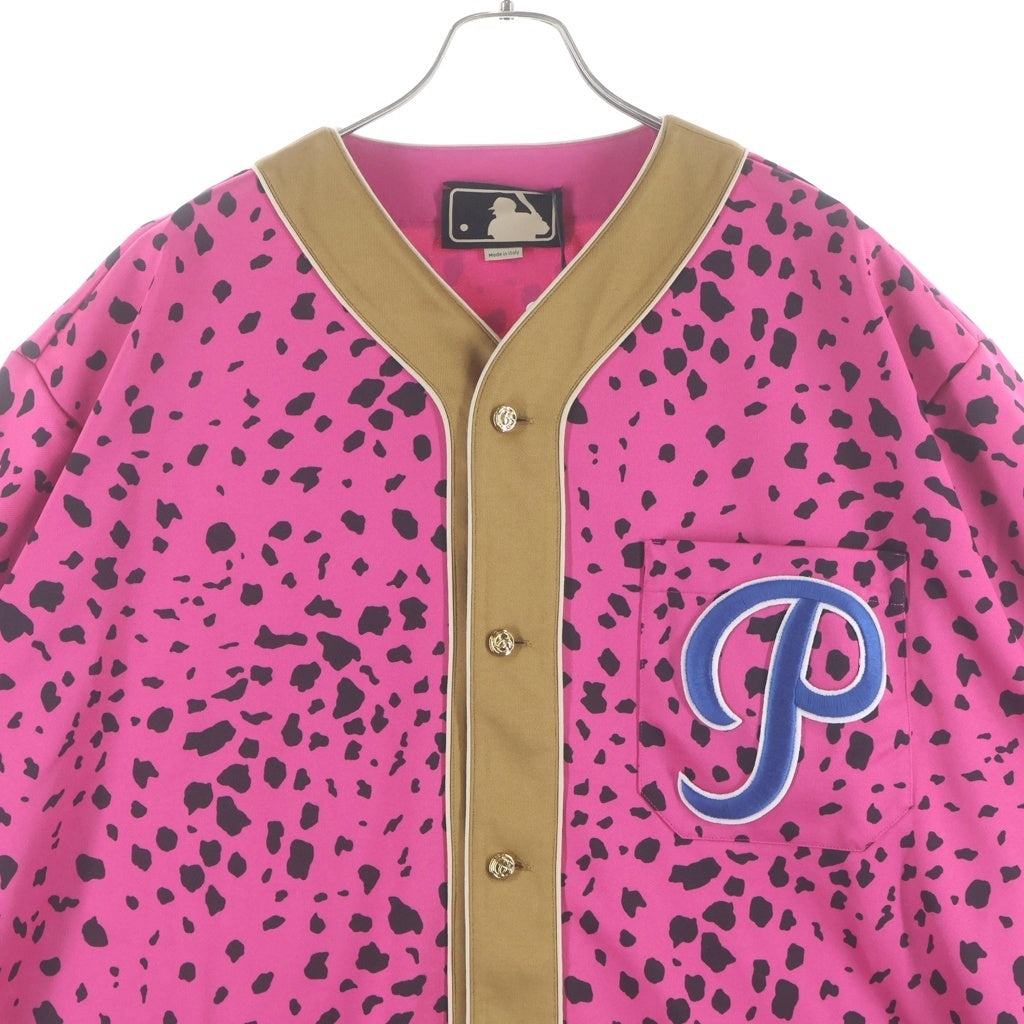 GUCCI(グッチ) ×MLB ANIMAL BOWLLING SS SHIRTS 726039 XJE4V ボウリング半袖シャツ アニマル総柄 ピンク
