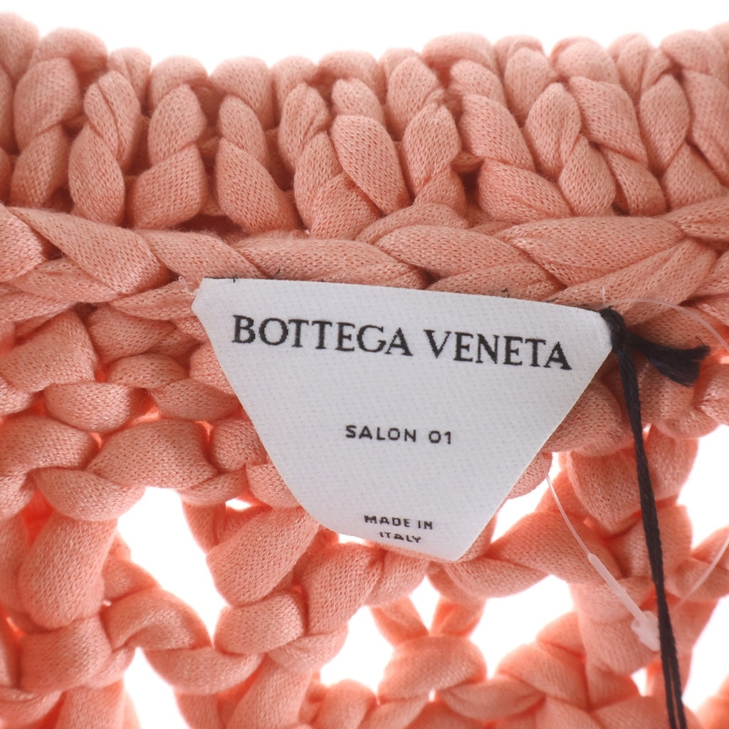 BOTTEGA VENETA(ボッテガヴェネタ) JUMBO CHEVRON HANDKNIT SS 655226 V0RE0 ニットVネック半袖 ライトピンク