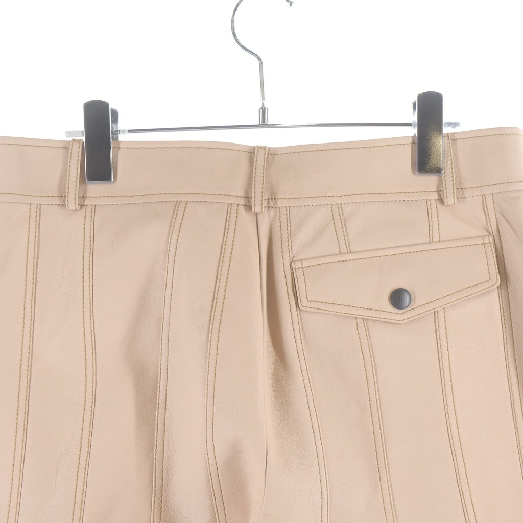 BOTTEGA VENETA(ボッテガヴェネタ) LAMB AYERS LEATHER PANT 511600 VELY1 ラムスキン パイソンサイドライン パンツ ライトピンク