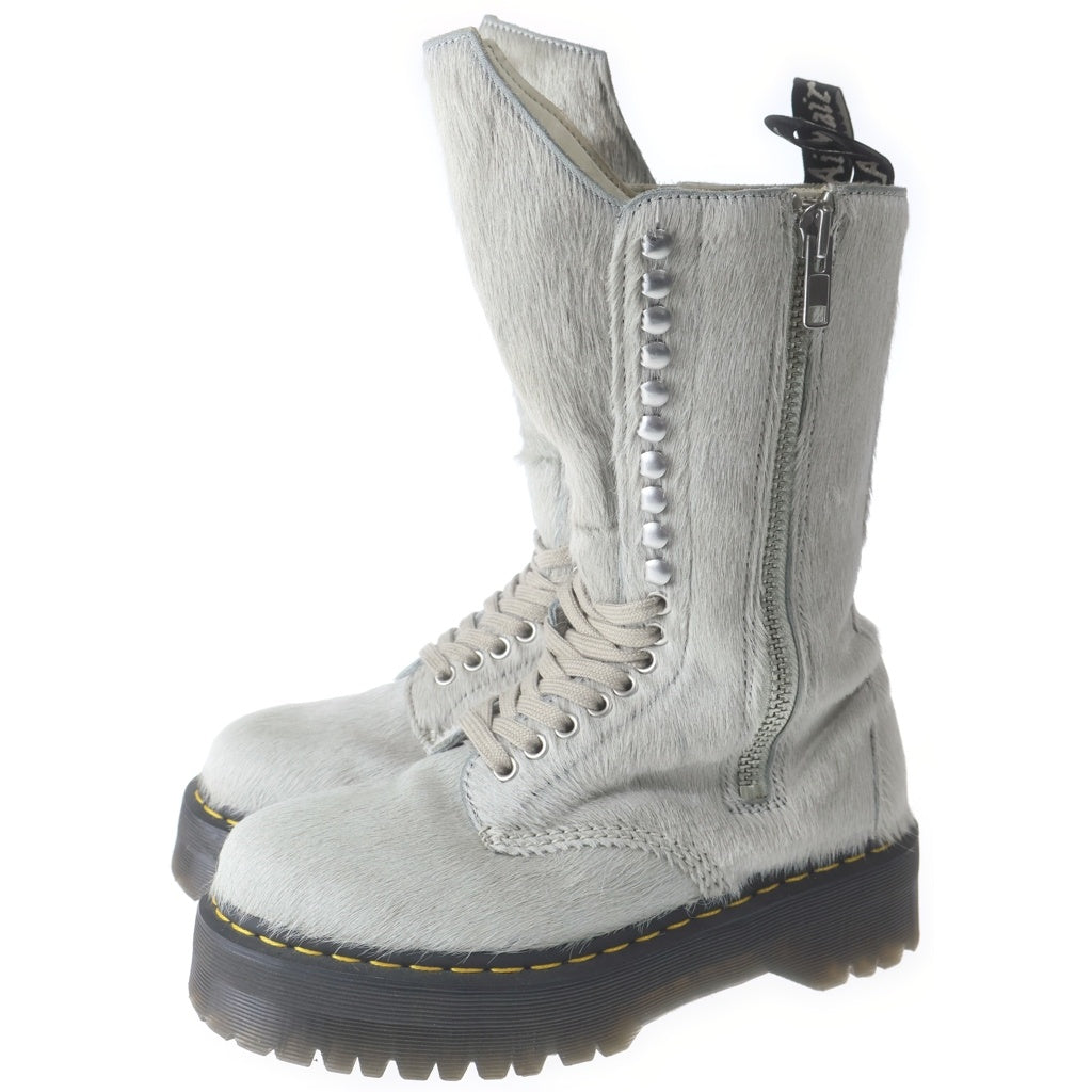 Rick Owens(リックオウエンス) × Dr.Martens 18 HOLE BOOTS ×ドクターマーチン ロングレースアップ ブーツ 1918RO グレー