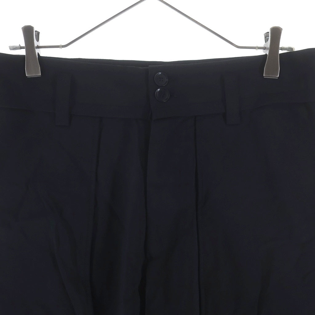 OAMC(オーエーエムシー) パッチポケット ウール クロップドパンツ スラックス ストレッチ ブラック I024470