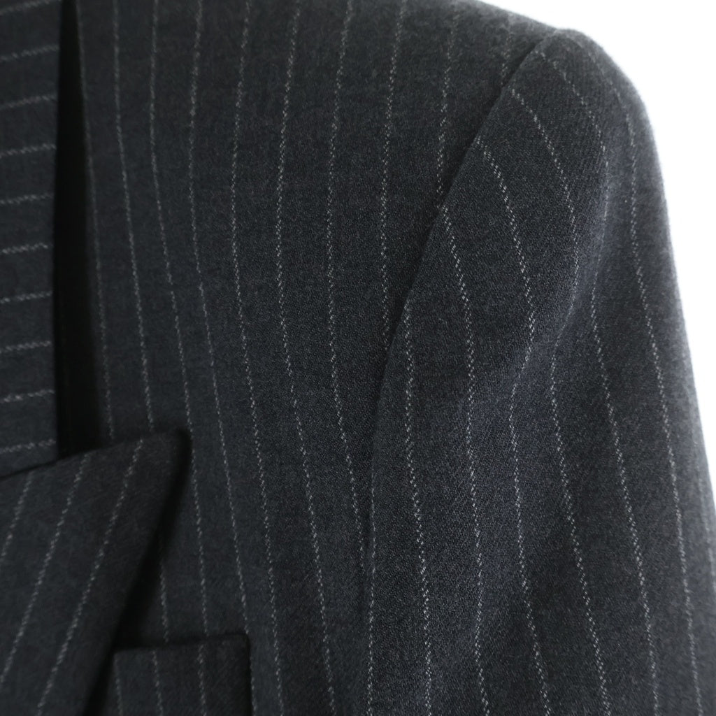 SAINT LAURENT PARIS(サンローランパリ) ストライプ柄 ピークドラペル ストライプ ショルダーパット入り ウールダブルジャケット 786846 Y5H37