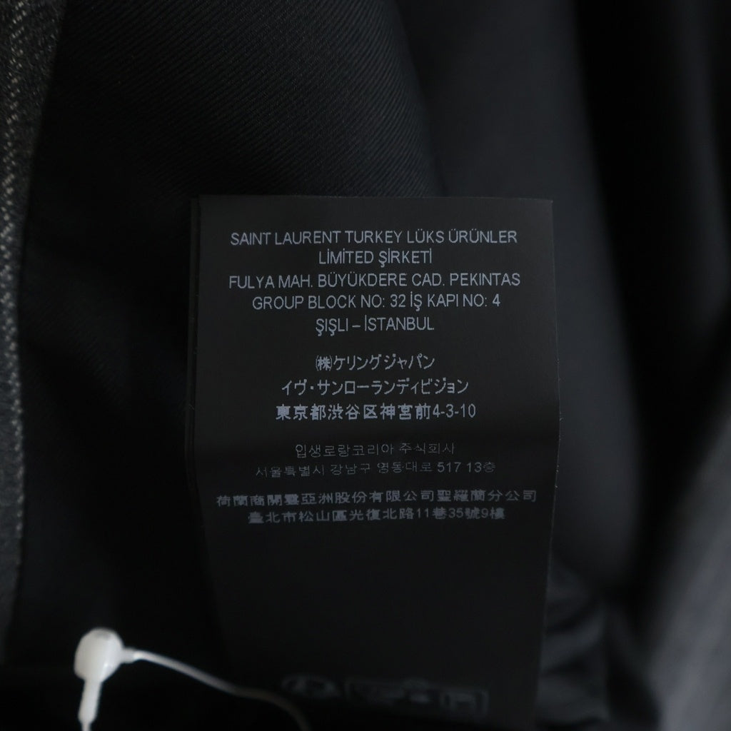SAINT LAURENT PARIS(サンローランパリ) ストライプ柄 ピークドラペル ストライプ ショルダーパット入り ウールダブルジャケット 786846 Y5H37