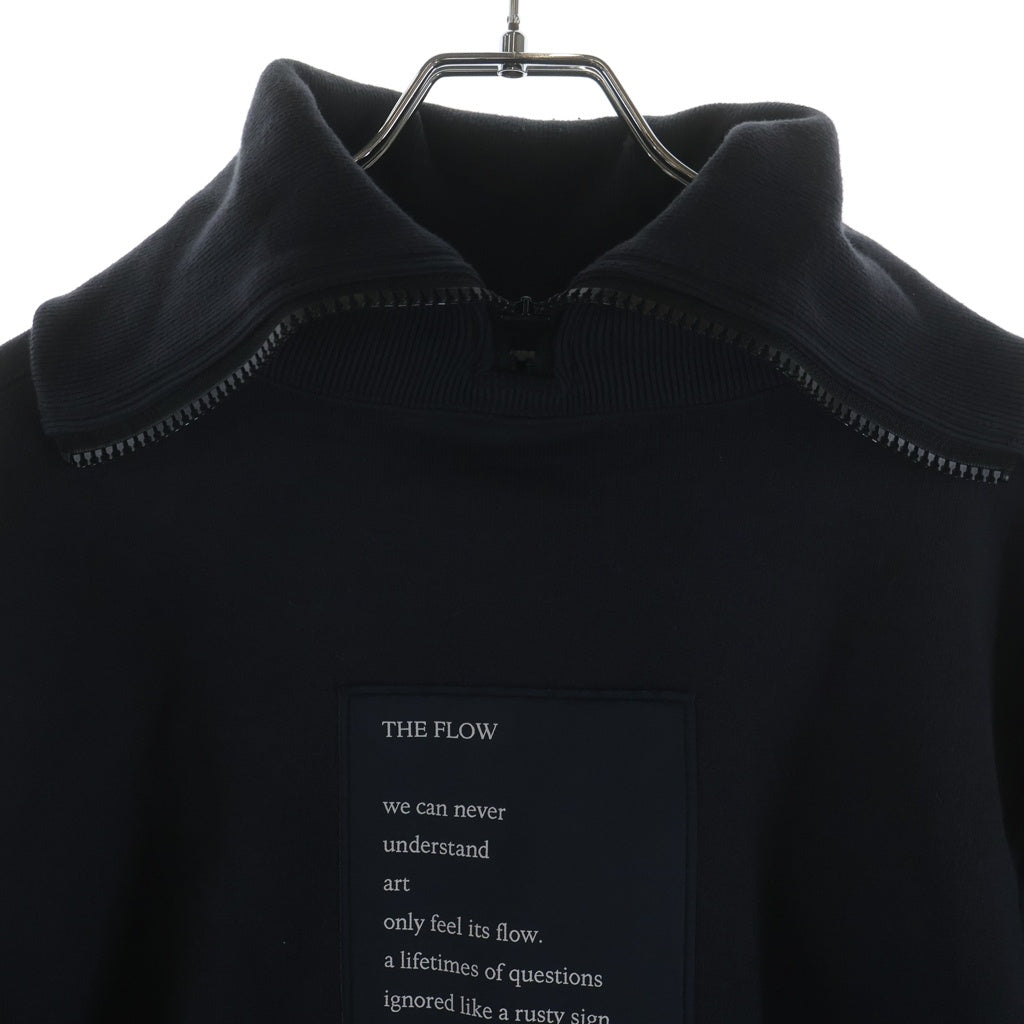 TAKAHIROMIYASHITA The SoloIst.(タカヒロミヤシタザソロイスト) 19AW I LIVE NOW ZIP MOCK NECK SWEAT ジップディティール モックネックスウェットトレーナー ブラック