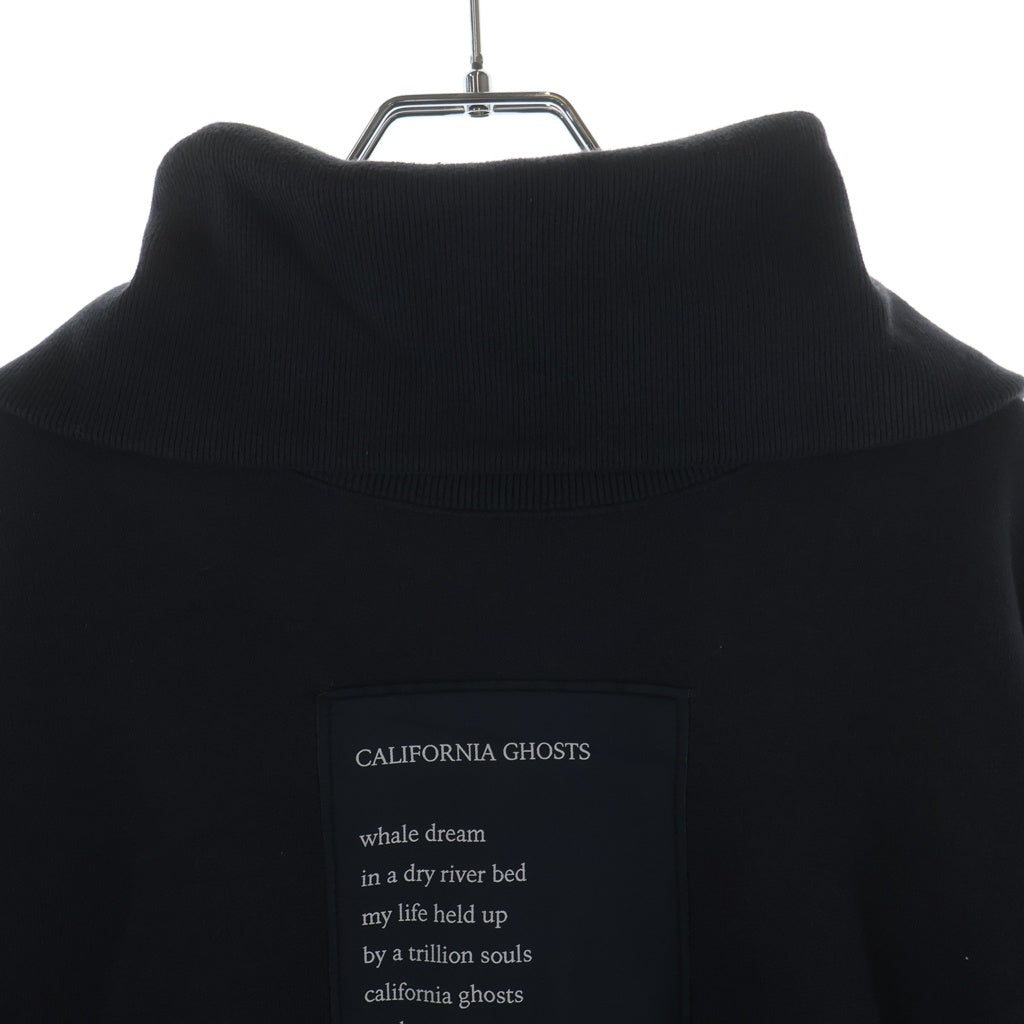 TAKAHIROMIYASHITA The SoloIst.(タカヒロミヤシタザソロイスト) 19AW I LIVE NOW ZIP MOCK NECK SWEAT ジップディティール モックネックスウェットトレーナー ブラック
