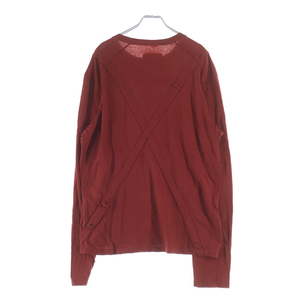hussein chalayan(フセインチャラヤン) 04SS バックデザイン長袖Tシャツ カットソー ロンT イタリア製 レッド