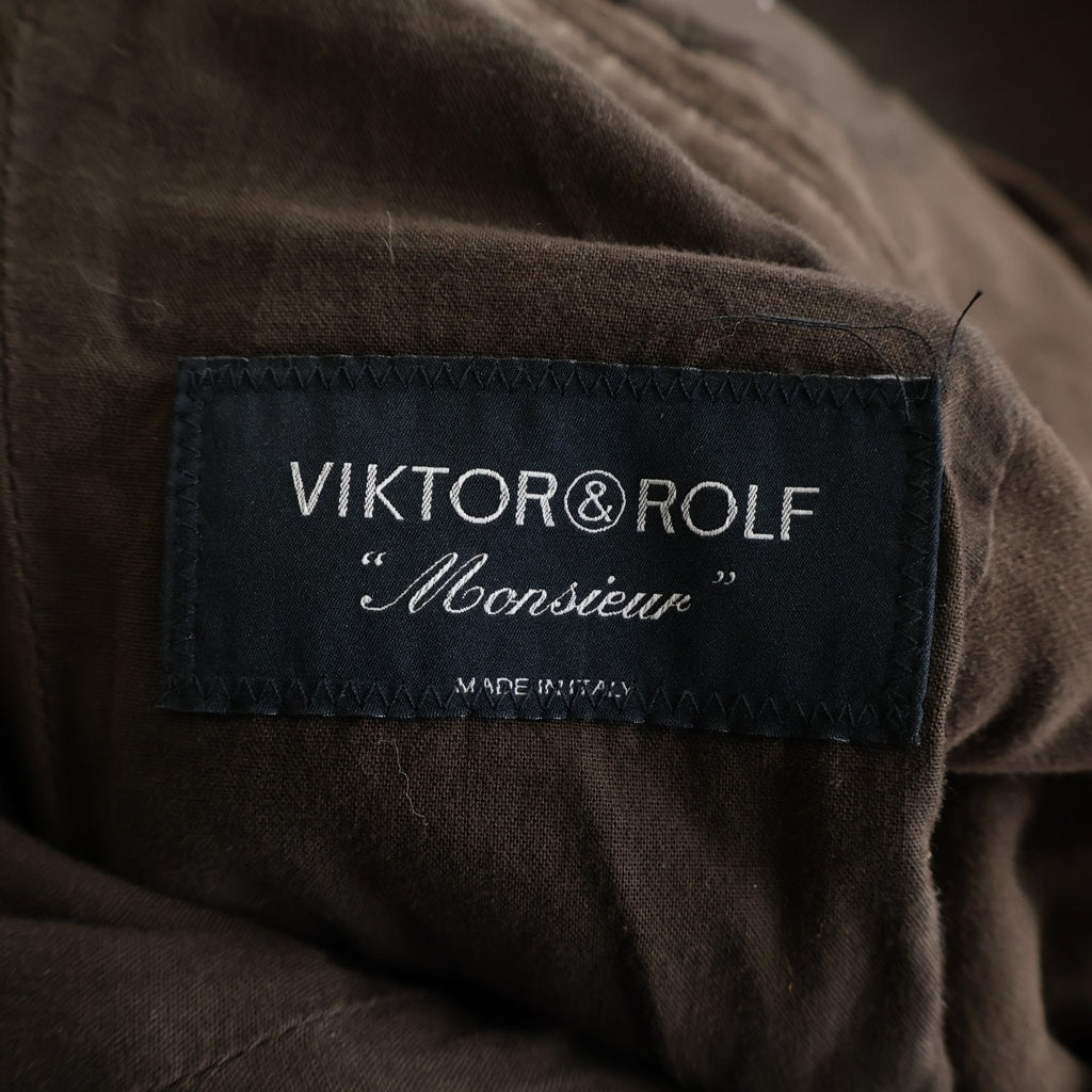 VIKTOR & ROLF(ヴィクターアンドロルフ) 00s 2B テーラードジャケット イタリア製 バスストップタグ コットン ブラウン VUI008U