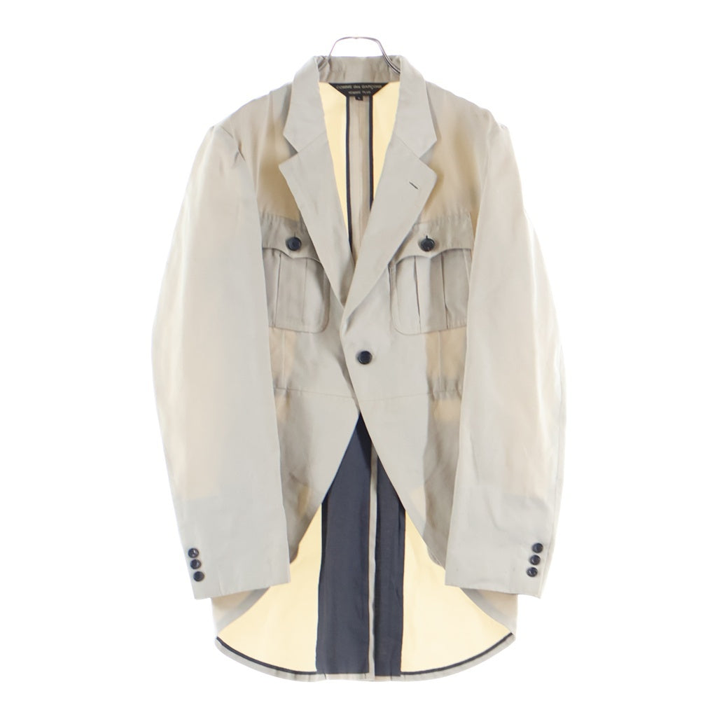 COMME des GARCONS HOMME PLUS(コムデギャルソンオムプリュス) 03SS デイタイムイヴニング期 燕尾 テーラードジャケット マルチポケット ベージュ PI-J067