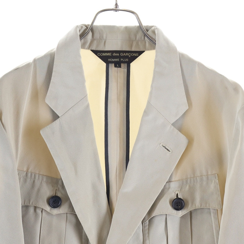 COMME des GARCONS HOMME PLUS(コムデギャルソンオムプリュス) 03SS デイタイムイヴニング期 燕尾 テーラードジャケット マルチポケット ベージュ PI-J067