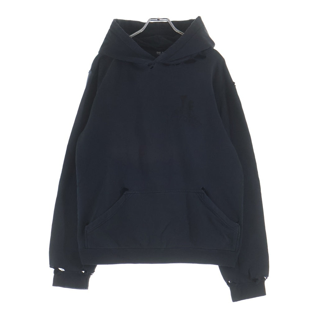 RAF SIMONS(ラフシモンズ) 02AW Virginia Creeper期 Roots Hoodie ヴァージニアクリーパー ルーツフーディー パーカー 両面プリント ブラック