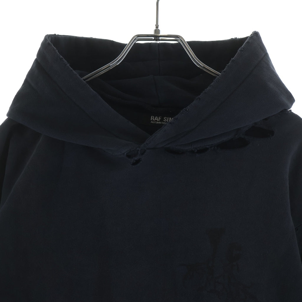 RAF SIMONS(ラフシモンズ) 02AW Virginia Creeper期 Roots Hoodie ヴァージニアクリーパー ルーツフーディー パーカー 両面プリント ブラック