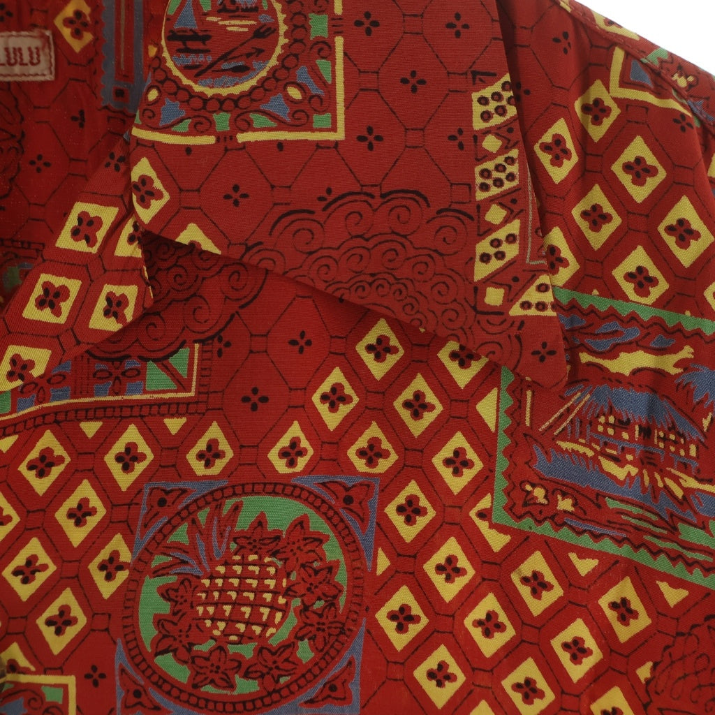 VINTAGE(ヴィンテージ) 50s Hawaiian Shirt ハワイアンシャツ 半袖シャツ アロハシャツ バンダナ柄 レッド