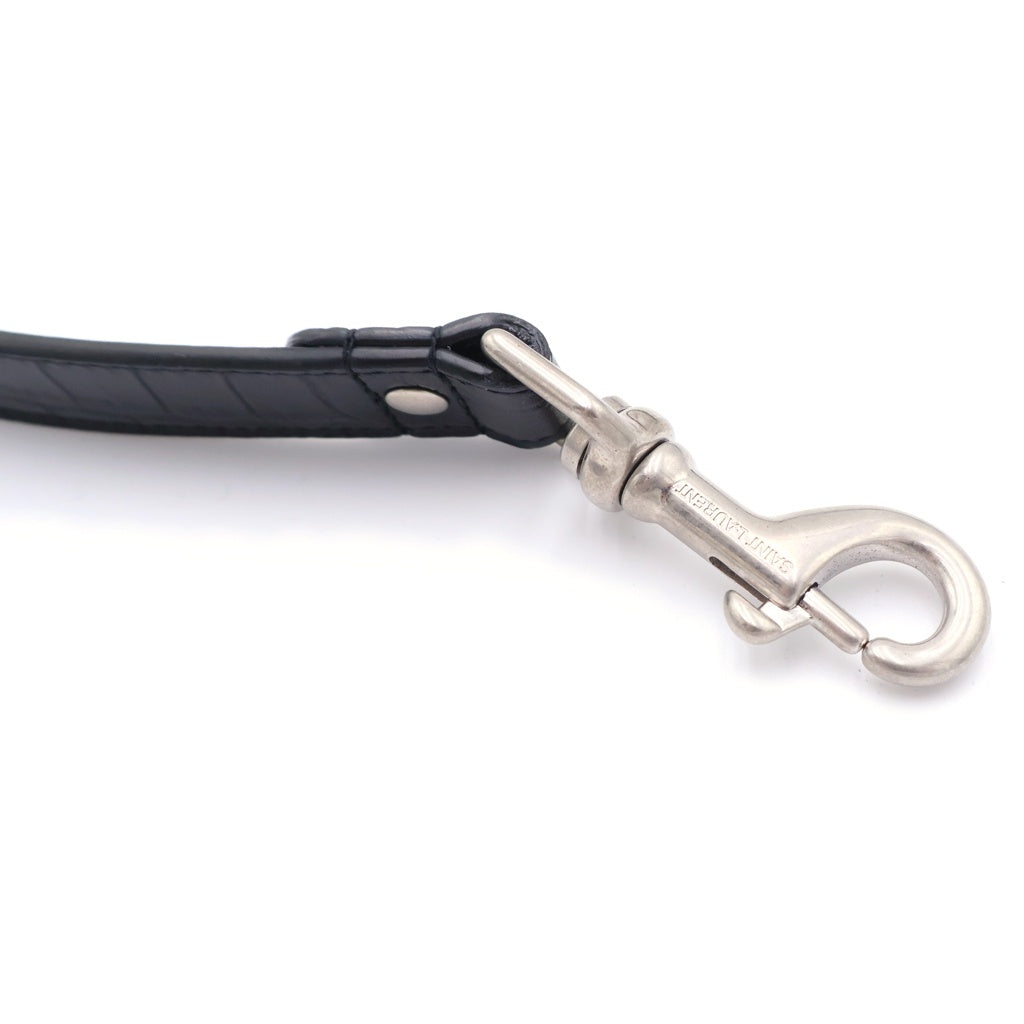 SAINT LAURENT PARIS(サンローランパリ) SHOULDER STRAP GRZ593702 クロコ型押し ショルダーストラップ ブラック