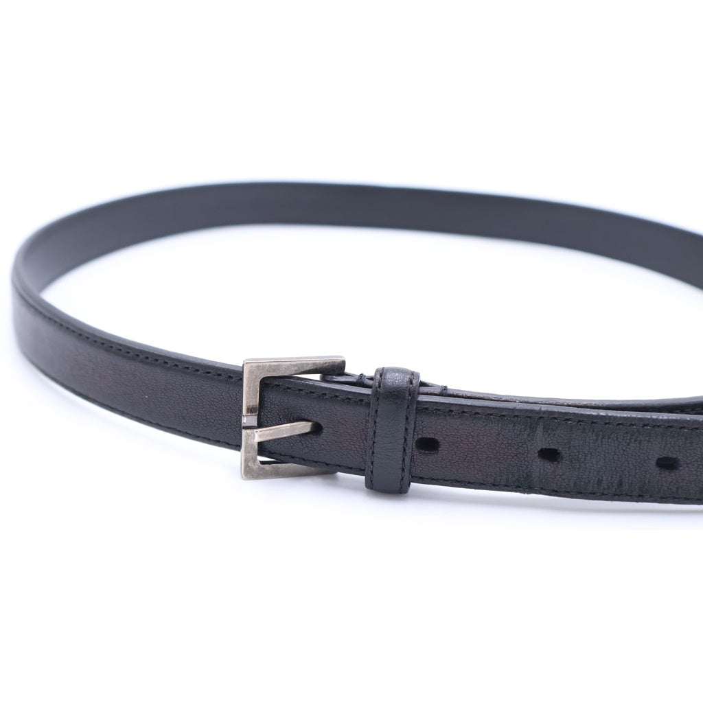 SAINT LAURENT PARIS(サンローランパリ) スクエアフレーム レザーベルト ブラック/シルバー GRZ479387