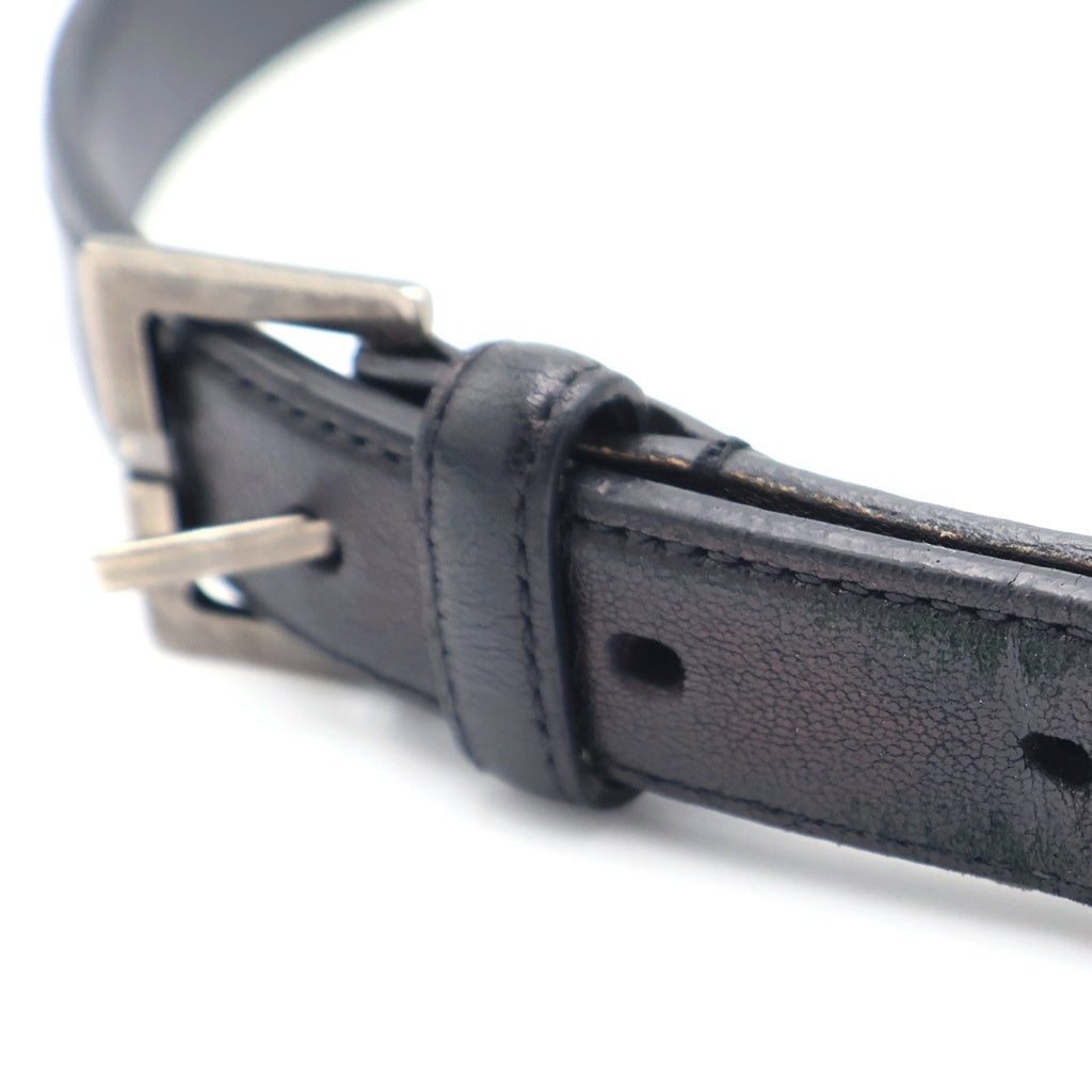 SAINT LAURENT PARIS(サンローランパリ) スクエアフレーム レザーベルト ブラック/シルバー GRZ479387