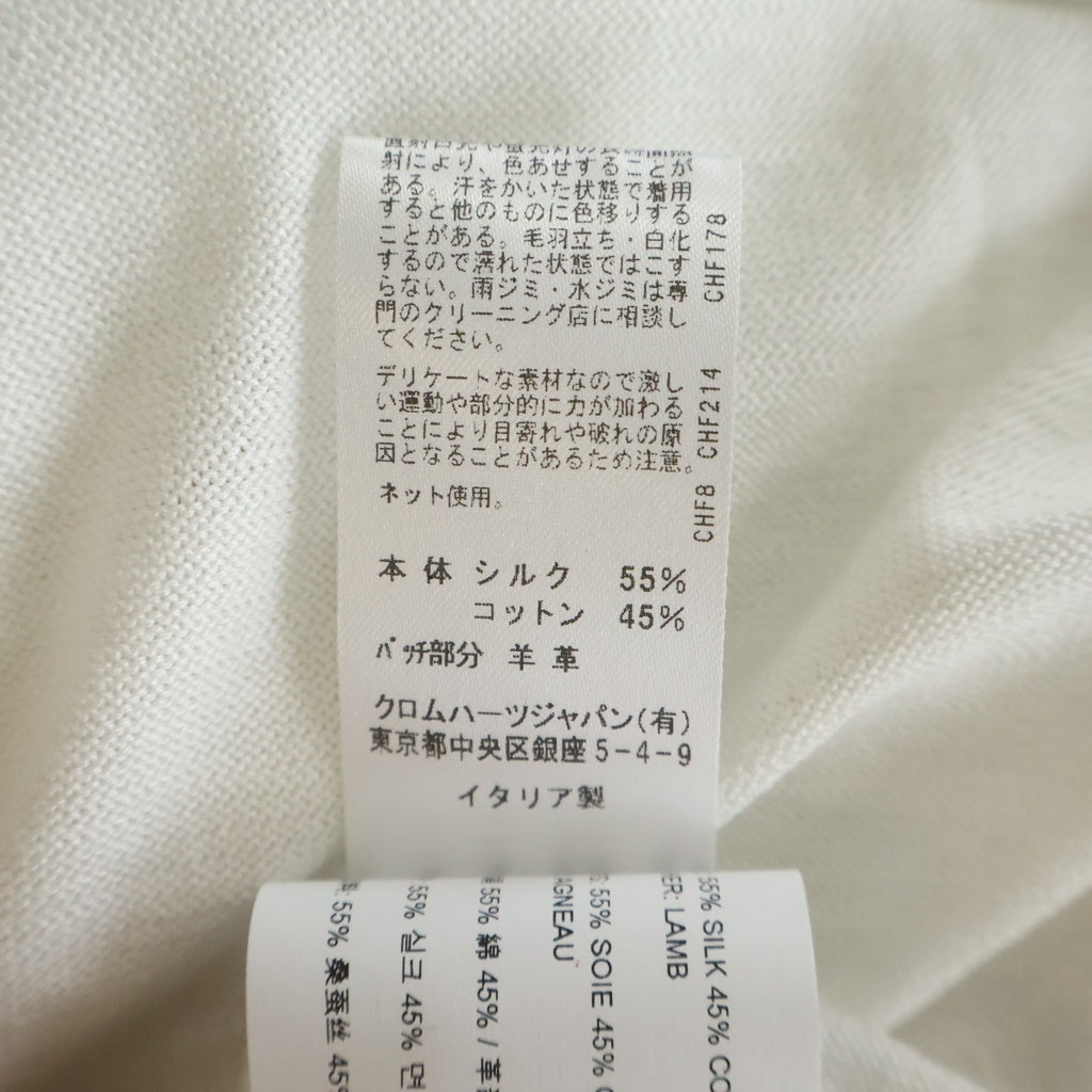 CHROME HEARTS(クロムハーツ) Y NOT CRS PATCH トリプルクロスパッチ付き 長袖ラグランTシャツ カットソー ホワイト/ブラック