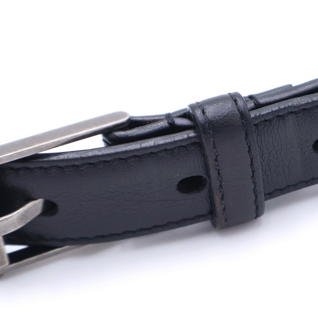 SAINT LAURENT PARIS(サンローランパリ) スクエアフレーム レザーベルト ブラック/シルバー GRZ479388