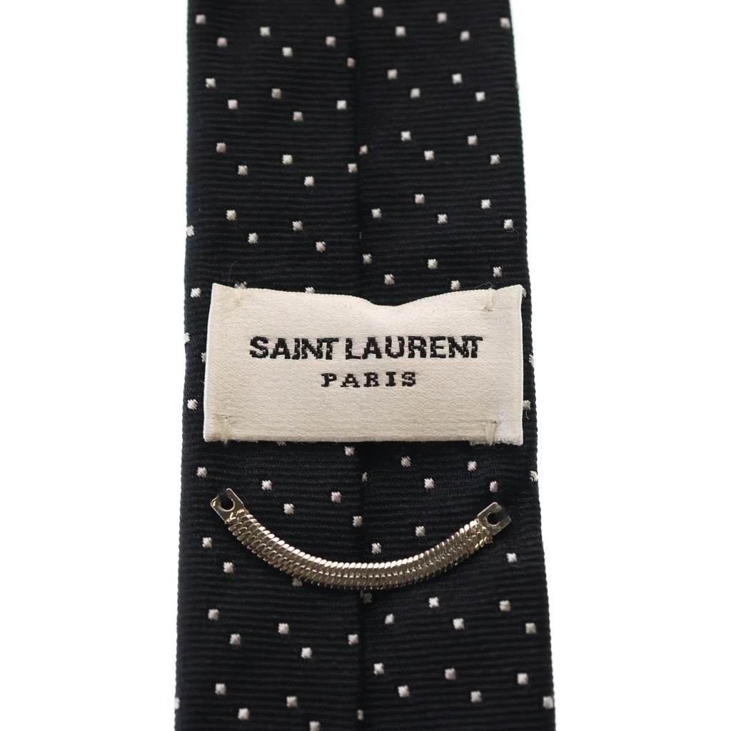 SAINT LAURENT PARIS(サンローランパリ) マイクロドット シルクネクタイ ブラック/ホワイト 643955 4Y002