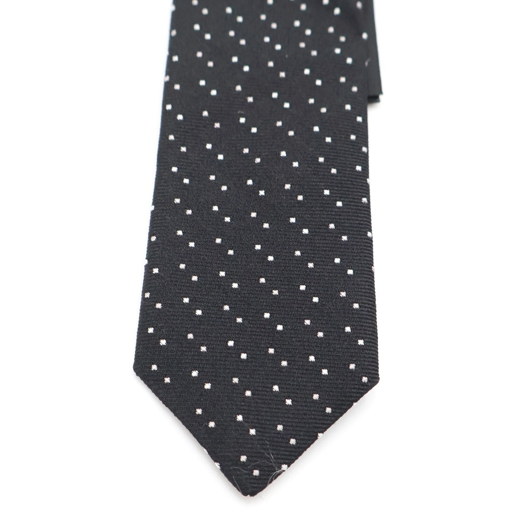 SAINT LAURENT PARIS(サンローランパリ) マイクロドット シルクネクタイ ブラック/ホワイト 643955 4Y002