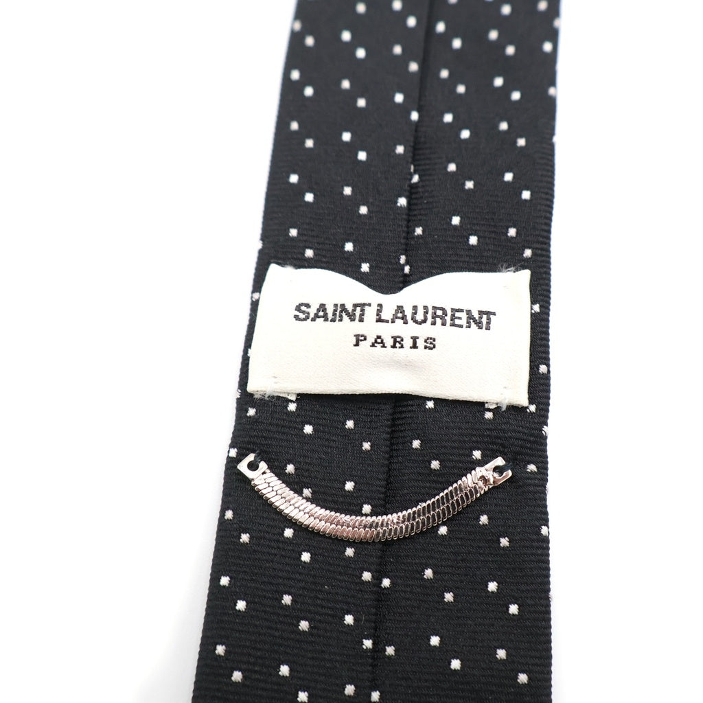 SAINT LAURENT PARIS(サンローランパリ) マイクロドット シルクネクタイ ブラック/ホワイト 643955 4Y002