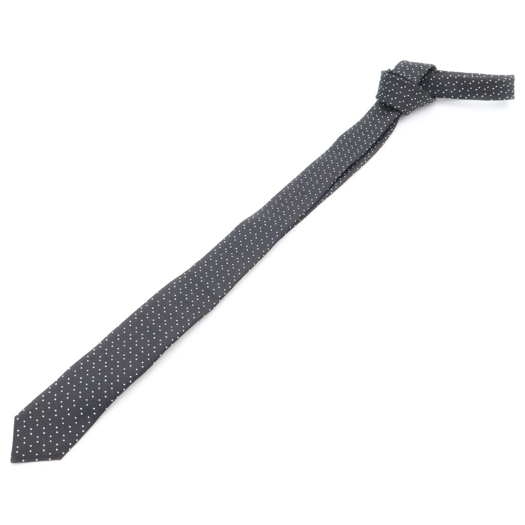 SAINT LAURENT PARIS(サンローランパリ) マイクロドット シルクネクタイ ブラック/ホワイト 643955 4Y002