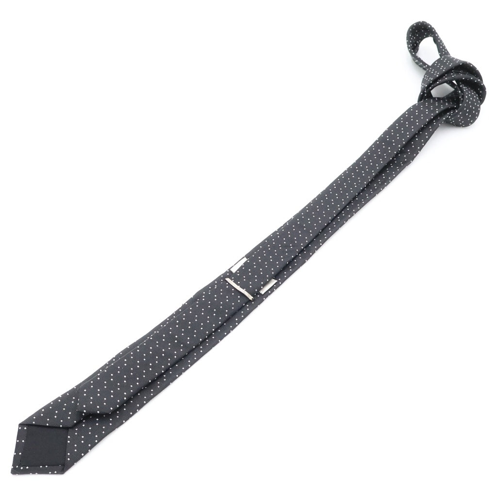SAINT LAURENT PARIS(サンローランパリ) マイクロドット シルクネクタイ ブラック/ホワイト 643955 4Y002