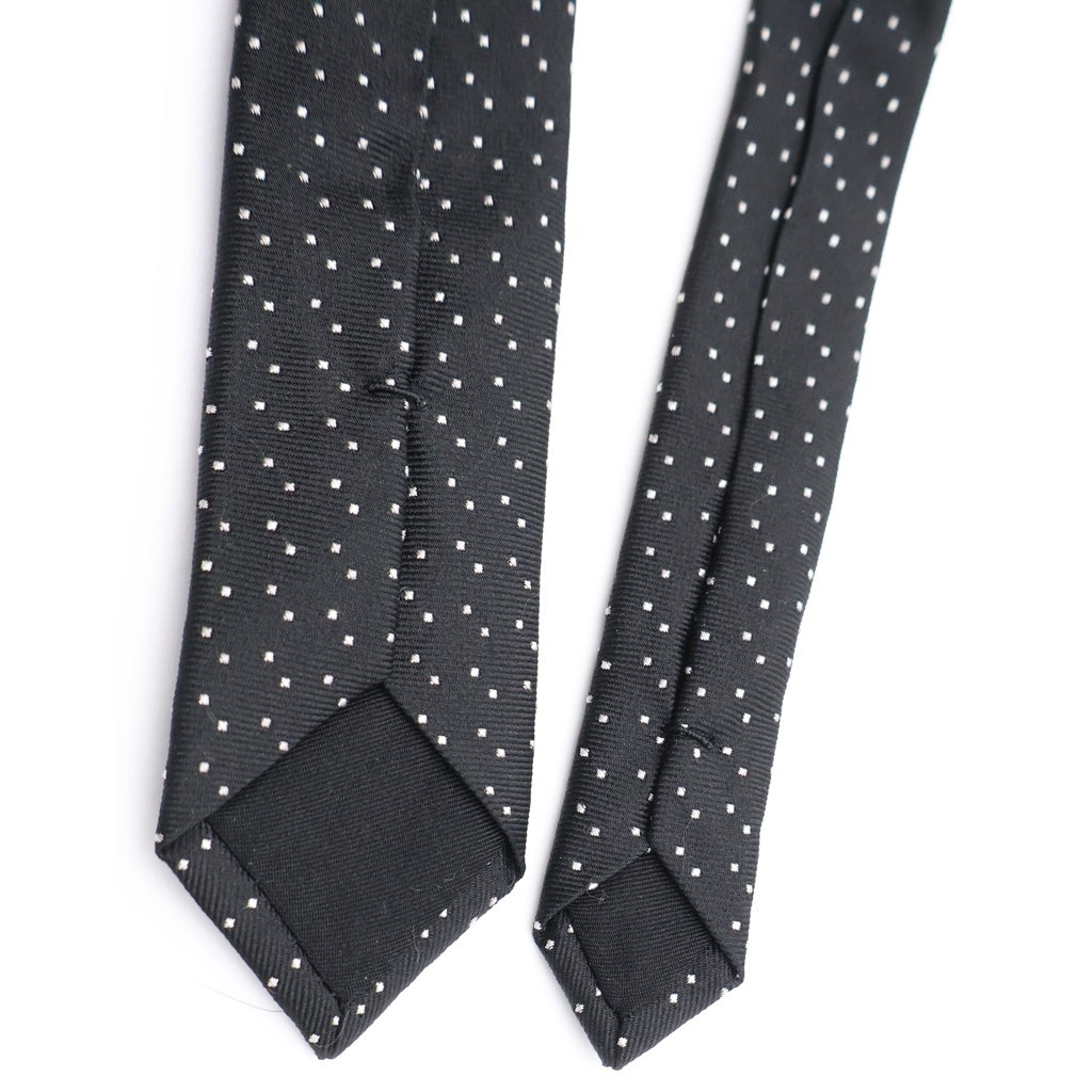 SAINT LAURENT PARIS(サンローランパリ) マイクロドット シルクネクタイ ブラック/ホワイト 643955 4Y002