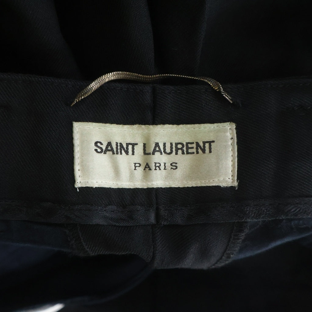SAINT LAURENT PARIS(サンローランパリ) 18AW ウールサージ スラックスパンツ ブラック 509486 Y404W
