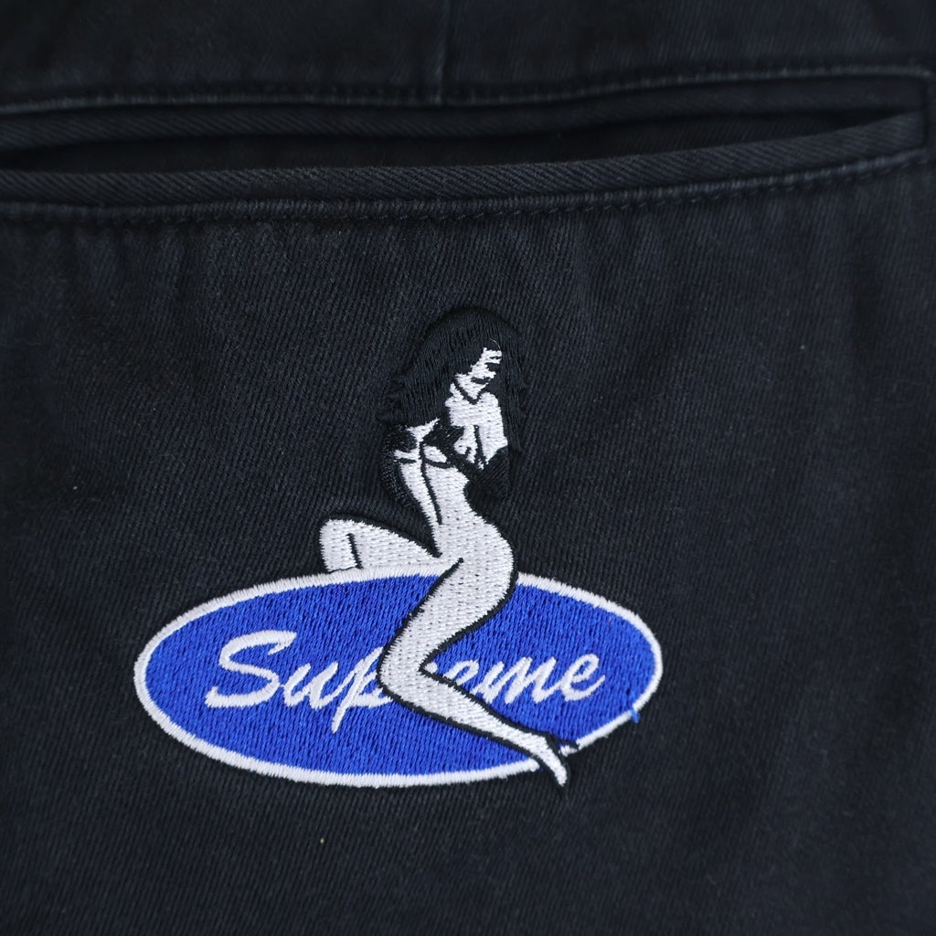 SUPREME(シュプリーム) 20AW PIN UP CHINO PANTS ピンナップ刺繍 チノパンツ ブラック