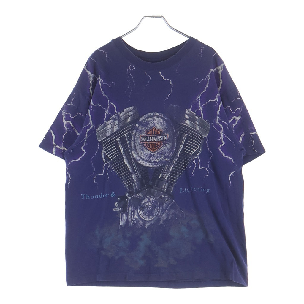 HARLEY DAVIDSON(ハーレーダビッドソン) 90s VINTAGE THUNDER & LIGHTNING ヴィンテージ 半袖Tシャツ カットソー パープル