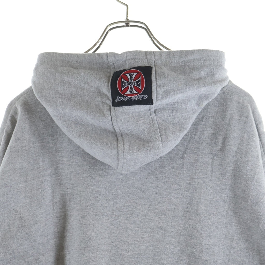VINTAGE(ヴィンテージ) 90s WEST COAST CHOPPERS HOODIE ウエストコーストチョッパーズ アイアンクロスプリント プルオーバーフーディー パーカー グレー