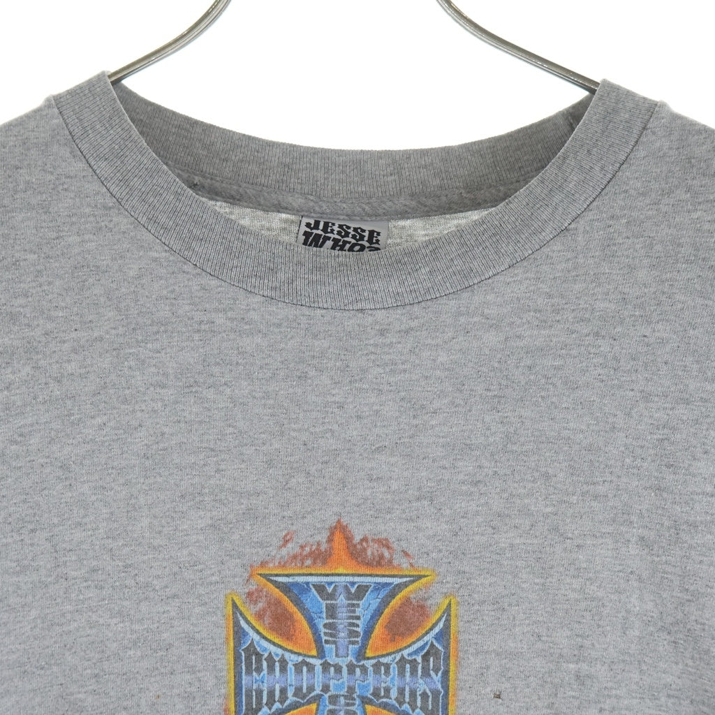 VINTAGE(ヴィンテージ) 90s WEST COAST CHOPPERS SS TEE ウエストコーストチョッパーズ アイアンクロスプリント 半袖Tシャツ グレー