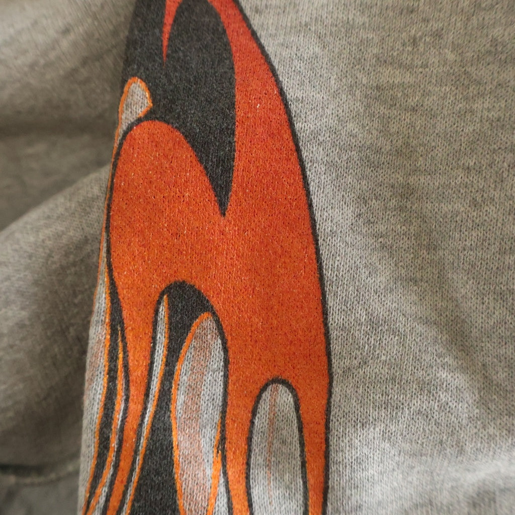 00s Harley-Davidson スカル フレイム ジップ パーカー HARLEY DAVIDSON(ハーレーダビッドソン) 00s FLAMES ZIPUP HOODIE 袖