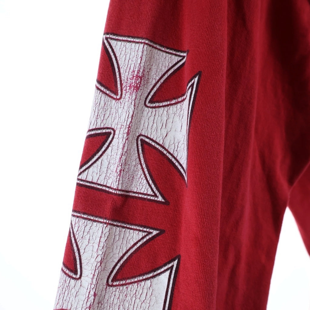 VINTAGE(ヴィンテージ) CHOPPERS IRON CROSS LONG TEE チョッパーズ アイアンクロス 長袖プリントTシャツ レッド