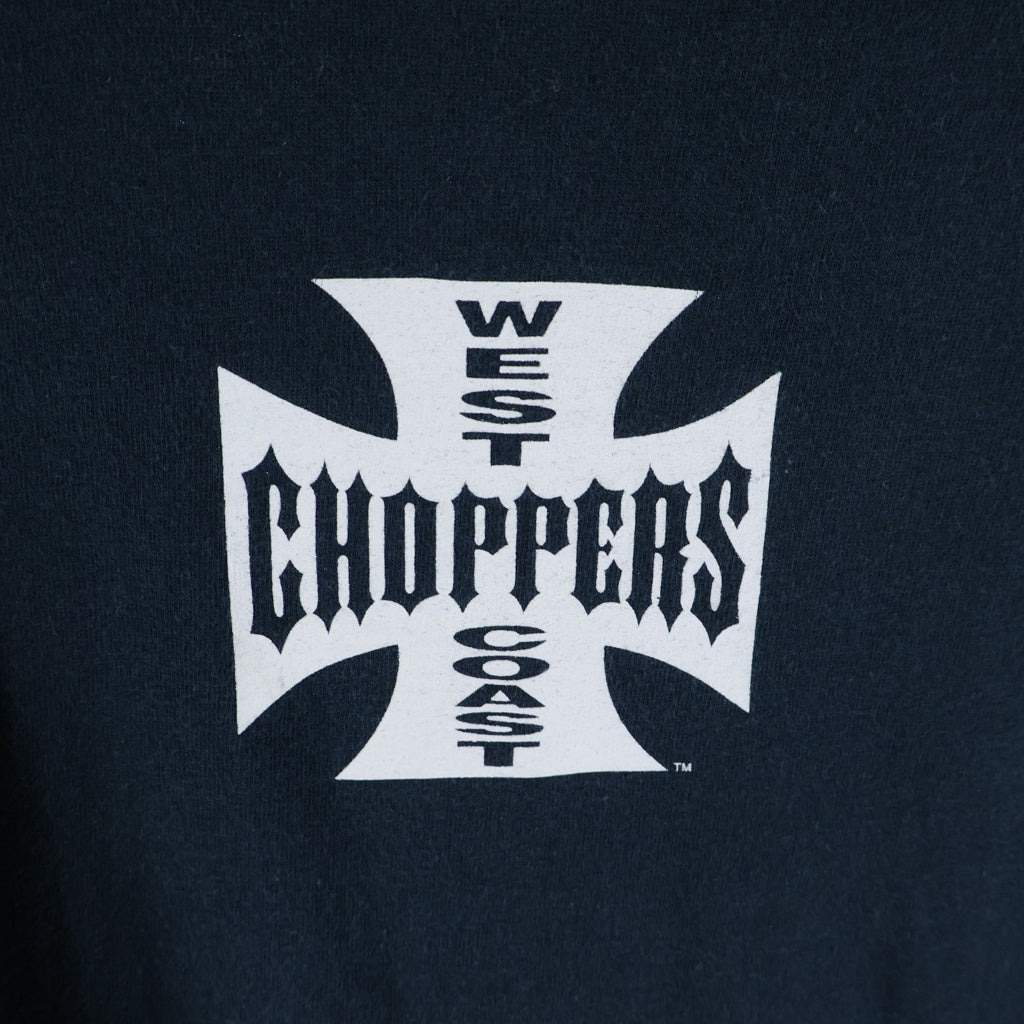 VINTAGE(ヴィンテージ) 90s WEST COAST CHOPPERS SS TEE ANVILボディ ウエストコーストチョッパーズ アイアンクロスプリント 半袖Tシャツ ブラック