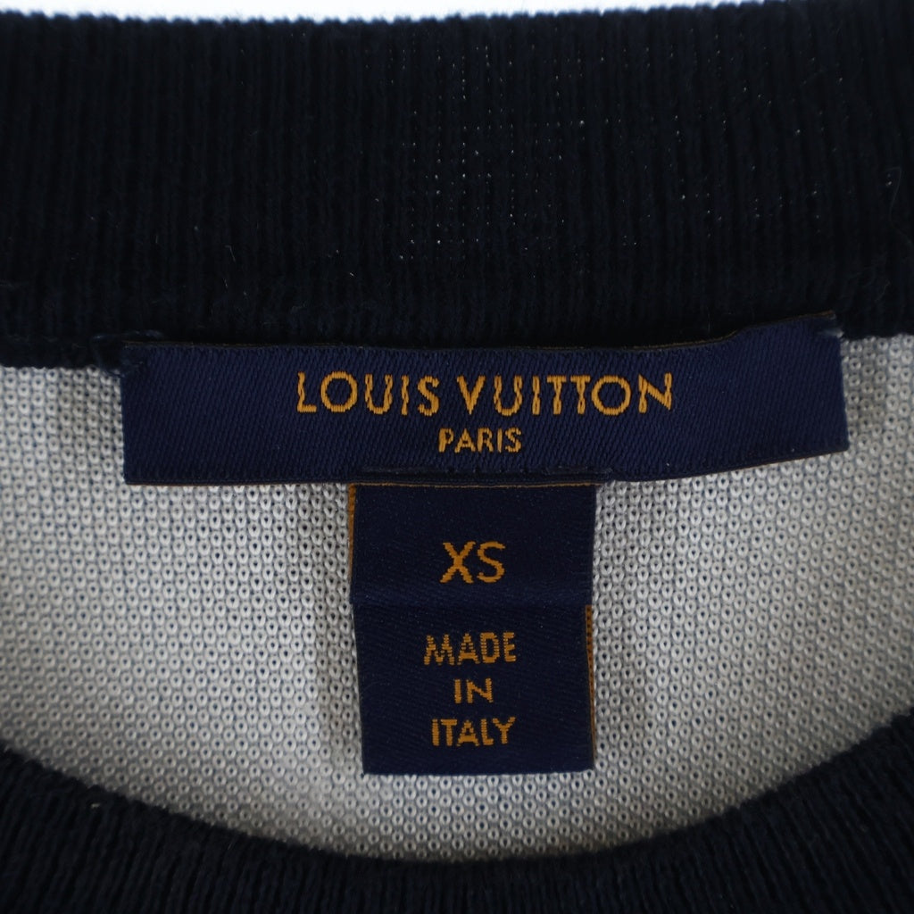 LOUIS VUITTON(ルイヴィトン) モノグラムフラワー マニリエール 半袖ニットセーター ネイビー/アイボリー RW222J OE5 FNKS09 レディース