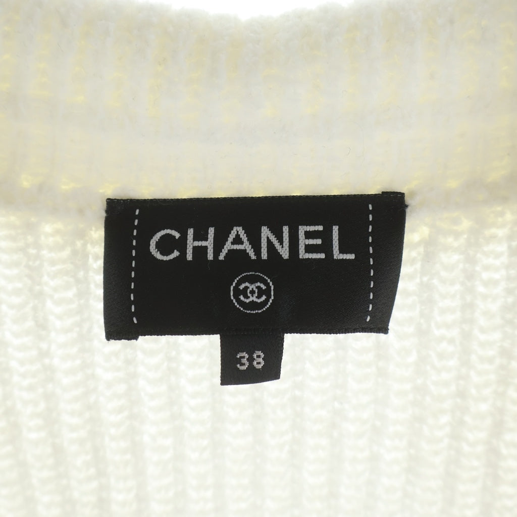 CHANEL(シャネル) ライオンボタン コットンニット テーラード型ジャケット P74239 ホワイト レディース