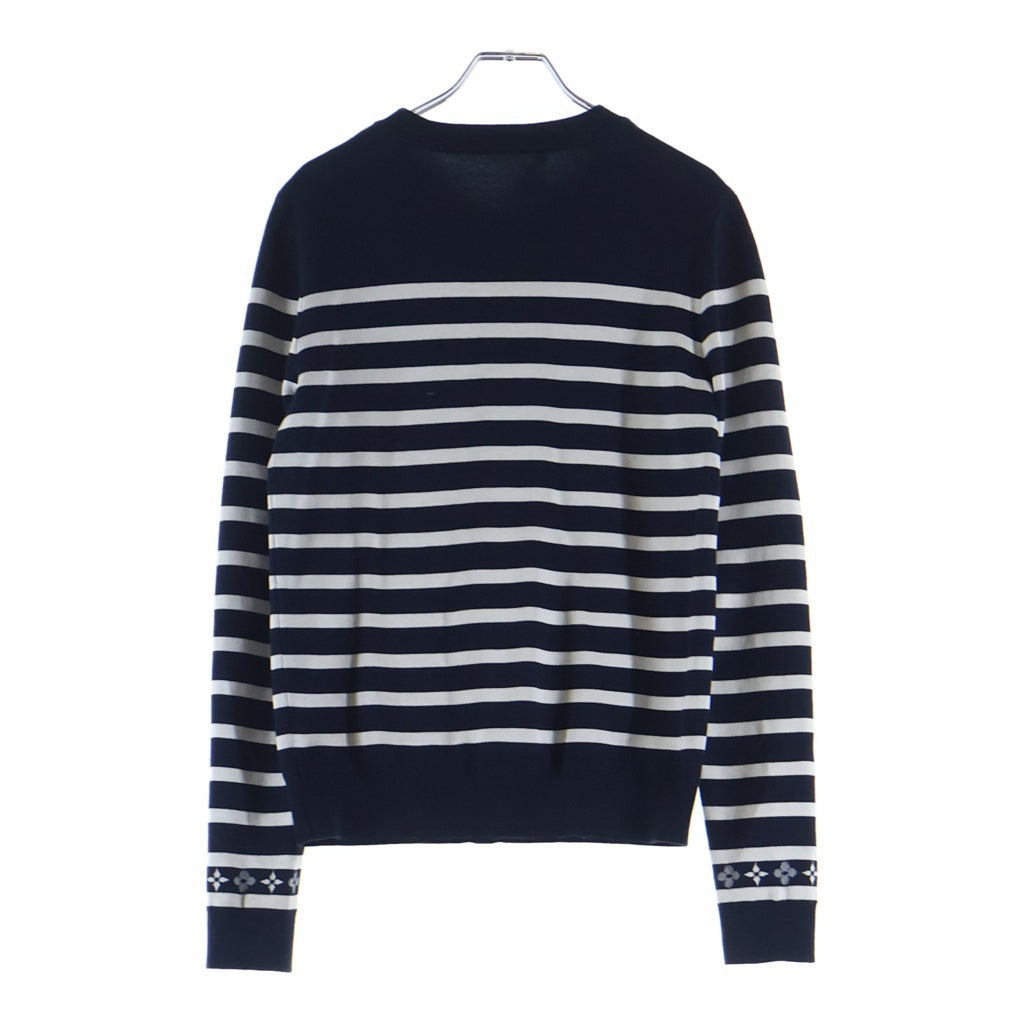 LOUIS VUITTON(ルイヴィトン) モノグラムフラワー マニリエール 長袖ニットセーターカーディガン ネイビー/アイボリー RW222J OE5 FNKC02 レディース
