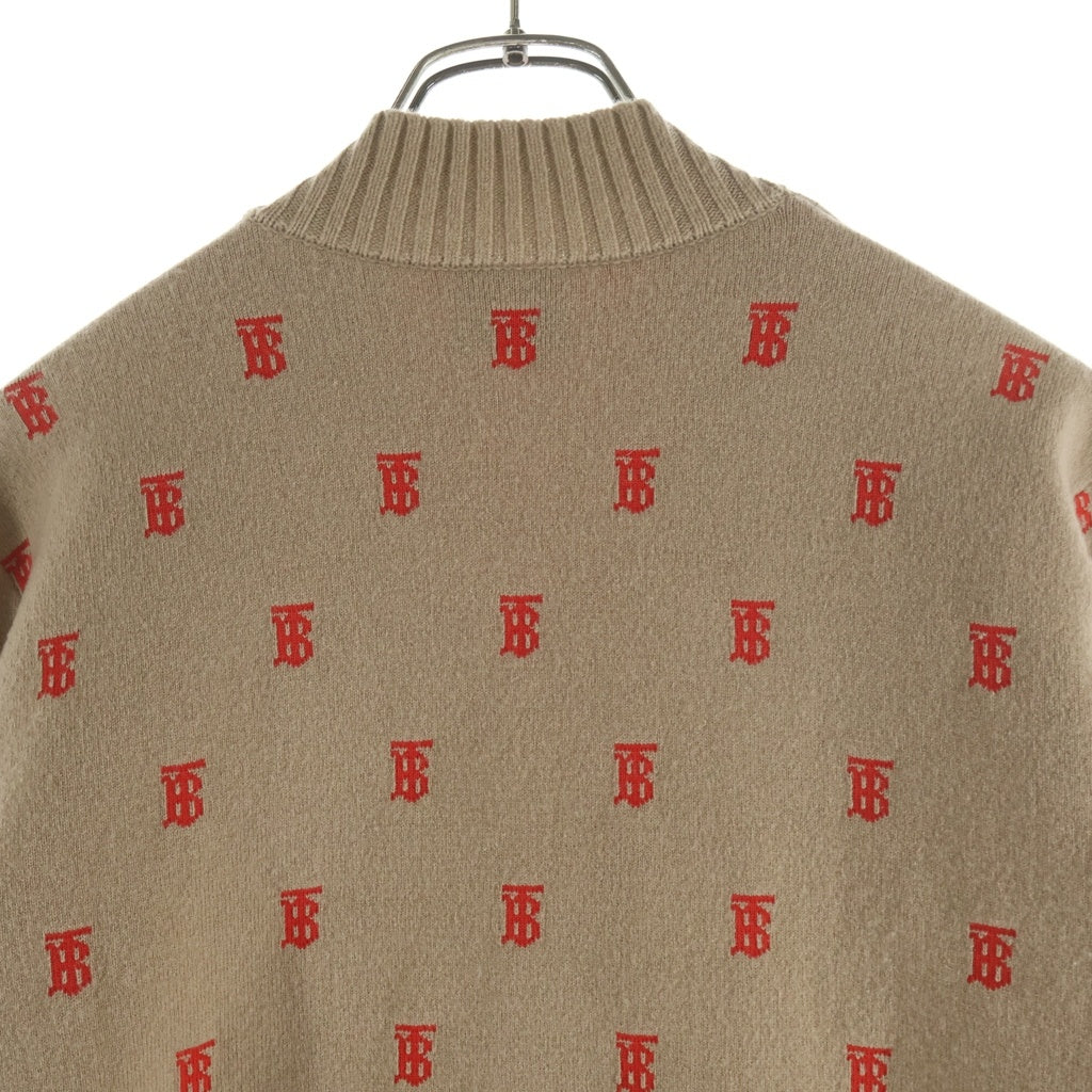 BURBERRY(バーバリー) TB総柄ロゴ オーバーサイズ 長袖ニットカーディガン ブラウン 8021032