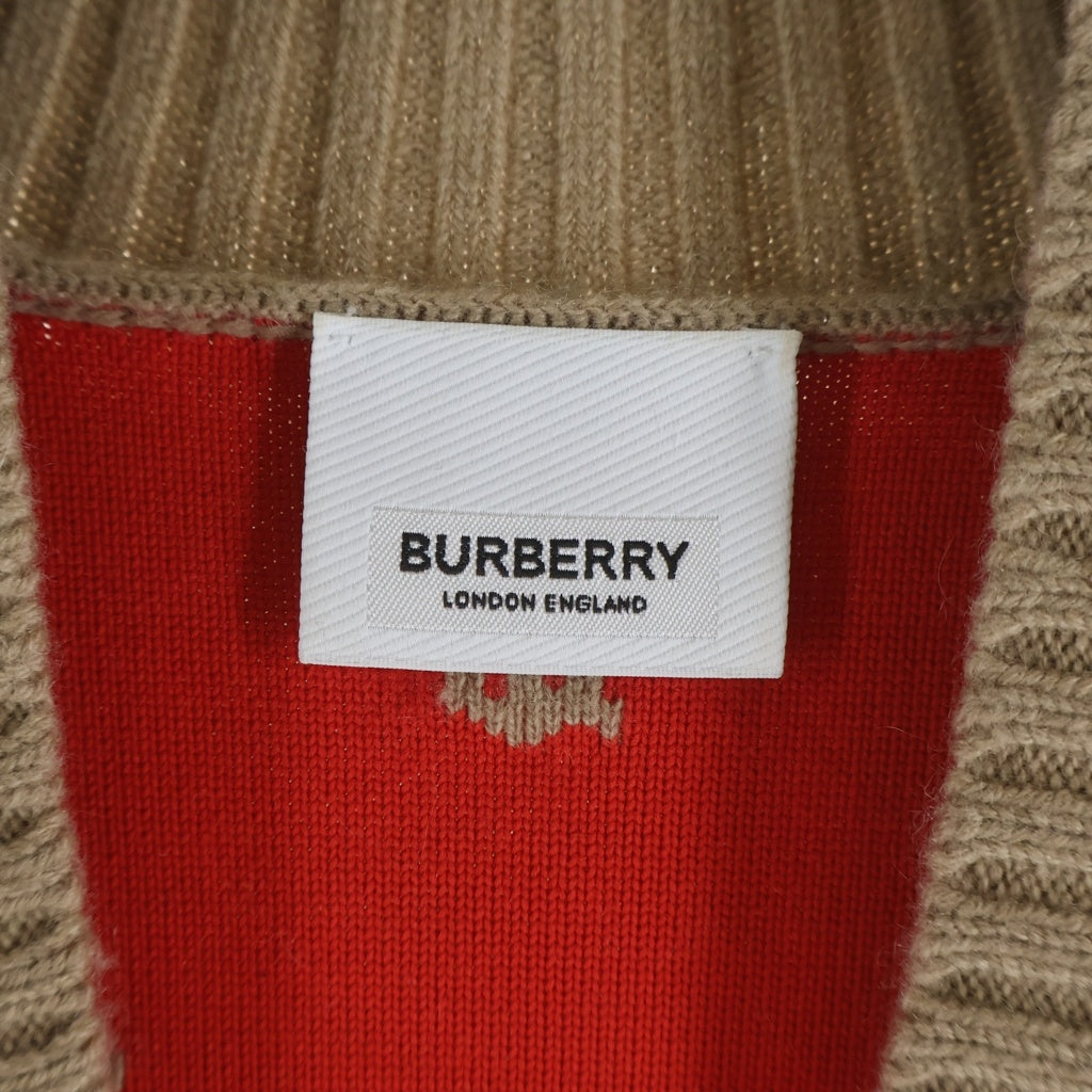 BURBERRY(バーバリー) TB総柄ロゴ オーバーサイズ 長袖ニットカーディガン ブラウン 8021032