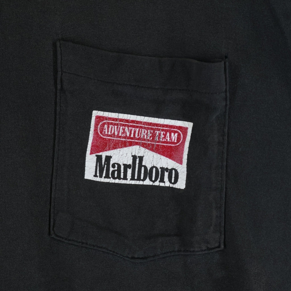 VINTAGE(ヴィンテージ) 90s MARLBORO SNAKE PASS POCKET TEE ヴィンテージ USA製 マルボロ スネークパス ポケット半袖Tシャツ カットソー ブラック