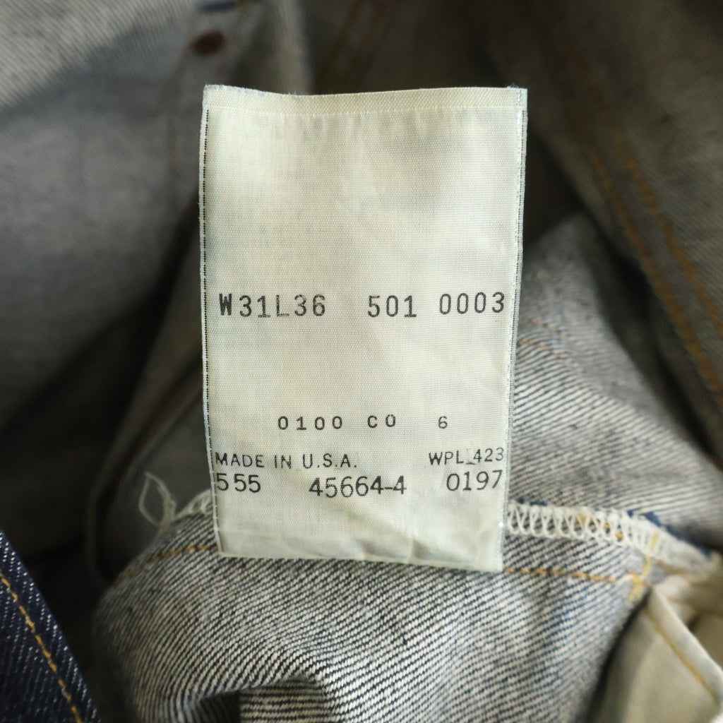 Levi's(リーバイス) 90s 501XX ボタン裏刻印555 デッドストック バレンシア工場製 1997年製 1955年モデル復刻 ブルー系 501-0003